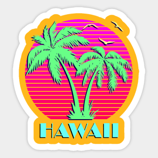 Hawaii Palm Trees Sunset Sticker